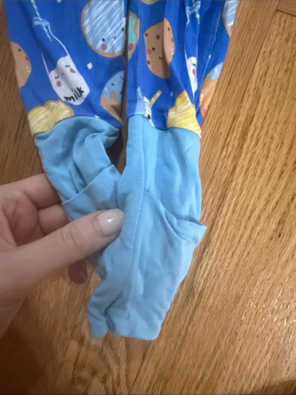 Little Sleepies Milk & Cookies Full Zip Onesie Sz 3T